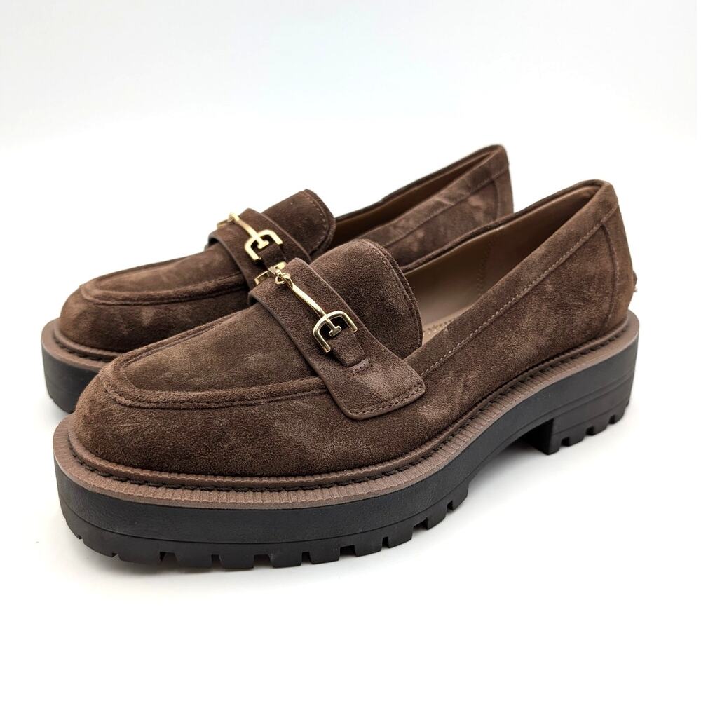 Sam Edelman Lea Platform Loafer Shoes Women's Mustang Brown Size US6 EU37